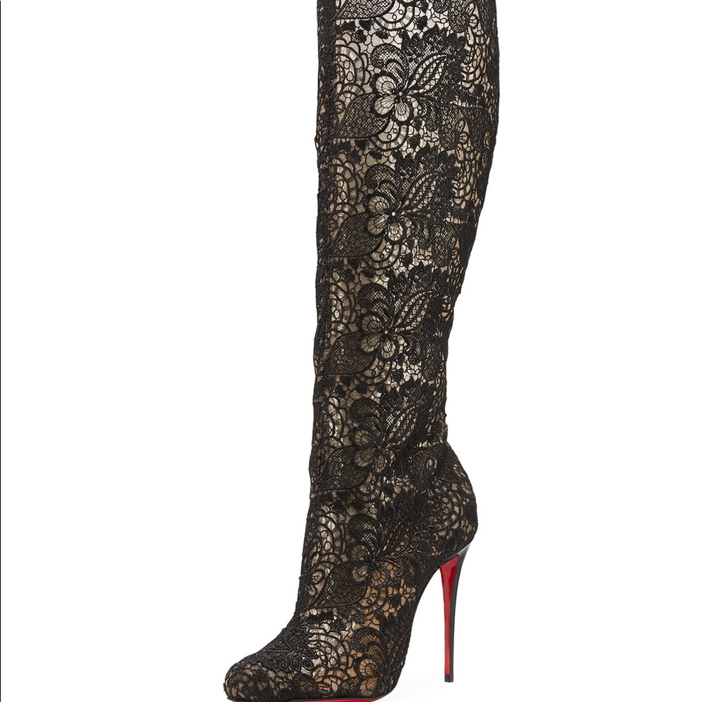 Christian Louboutin Tennissima LaceUp Black Boots